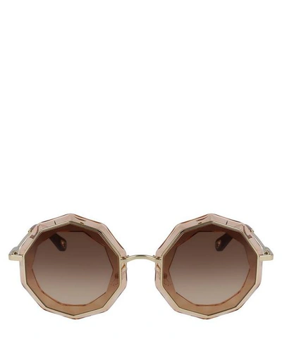 Shop Chloé Caite Decagon Acetate And Metal Sunglasses In Gold