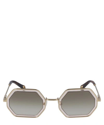 Shop Chloé Tally Octagonal Sunglasses In Gold