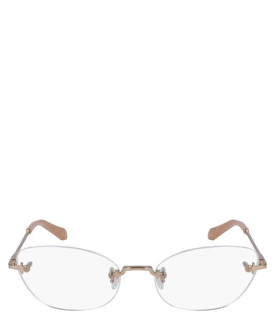 Shop Chloé Rosie Rimless Cat-eye Optical Glasses In Rose Gold