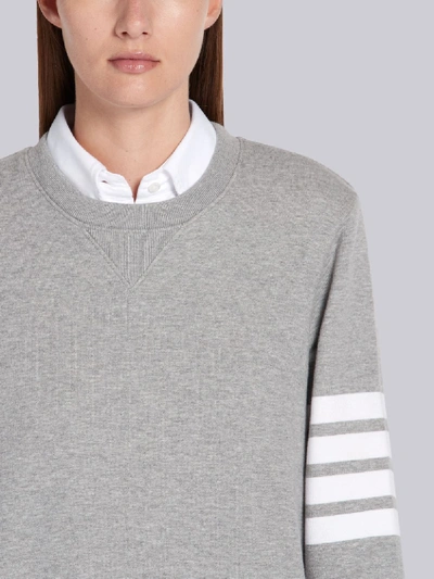 Shop Thom Browne Light Grey Classic Loop Back 4-bar Sweater Dress