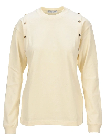 Shop Jw Anderson Button Details T-shirt In Off White