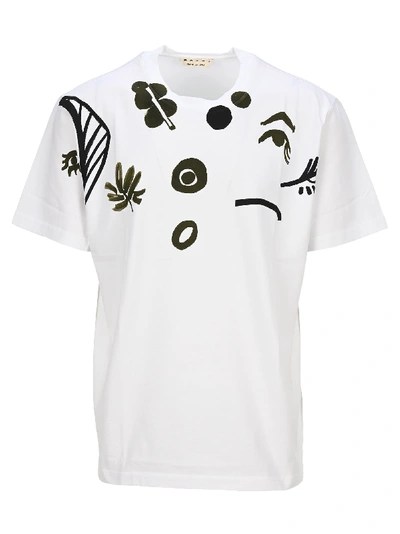 Shop Marni Printed T-shirt In White