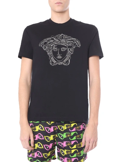 Shop Versace Round Neck T-shirt In Nero