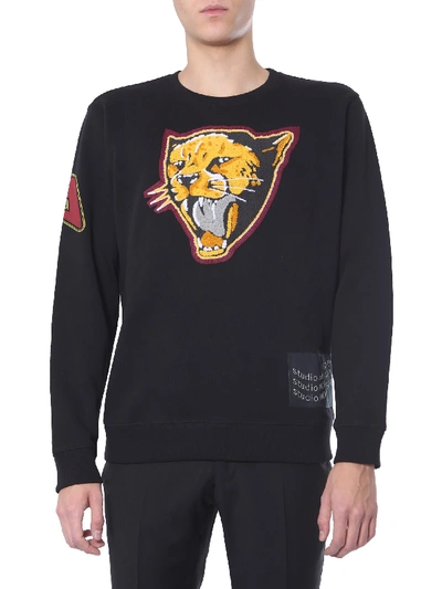 Shop Givenchy Round Neck Sweatshirt In Nero