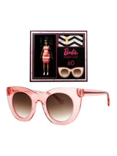 Shop Thierry Lasry X Barbie Pink Cat Eye Sunglasses In Black