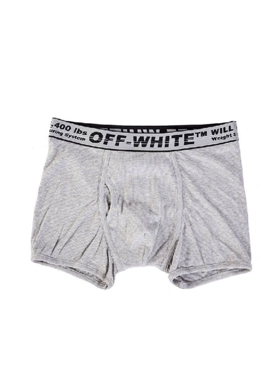 Shop Off-white Grey Tri-pack Boxer Set In White