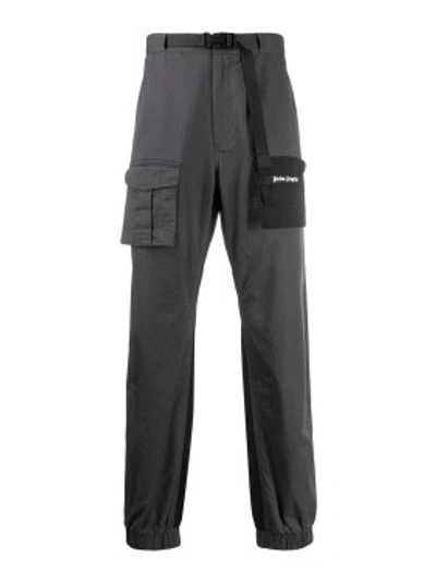 Shop Palm Angels Two-tone Logo Pants In Grey