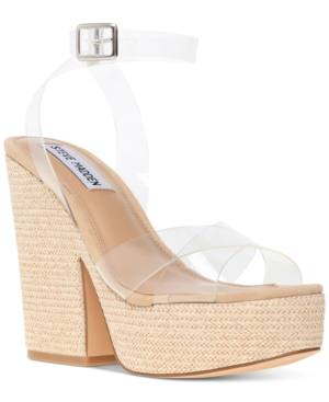 steve madden clear wedge sandals