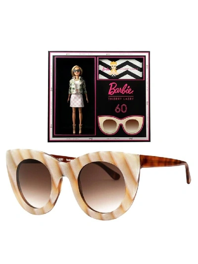 Shop Thierry Lasry X Barbie Neutral Cat Eye Sunglasses In Brown