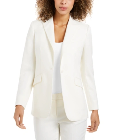 Shop Anne Klein One-button Blazer In White