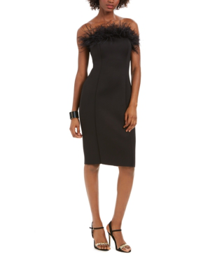eliza j feather cocktail dress