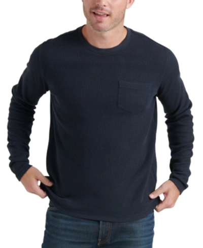 Shop Lucky Brand Men's Ribbed Pocket Sweater In Navy Garment Wash