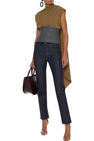 Shop Victoria Beckham Mid-rise Slim-leg Jeans In Dark Denim