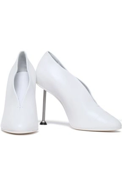 Shop Victoria Beckham Refined Pin Leather Pumps In White