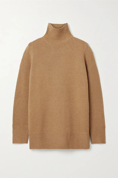 Shop The Row Sadel Oversized Cashmere Turtleneck Sweater In Light Brown