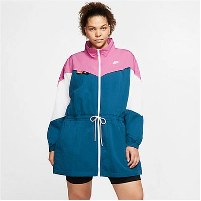 Shop Nike Women's Sportswear Woven Track Jacket (plus Size) In Pink