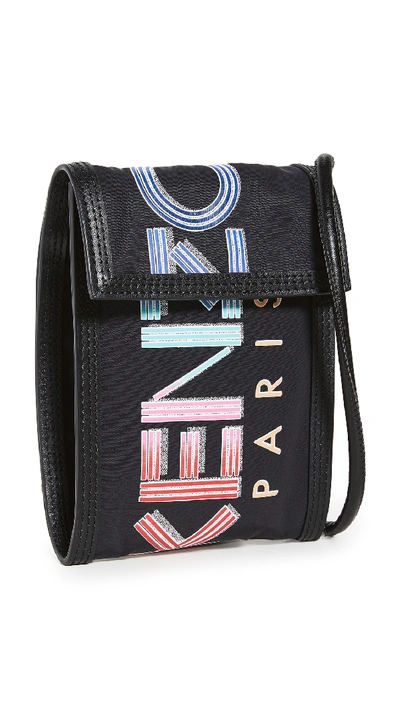 Shop Kenzo Phone Holder On Strap In Black