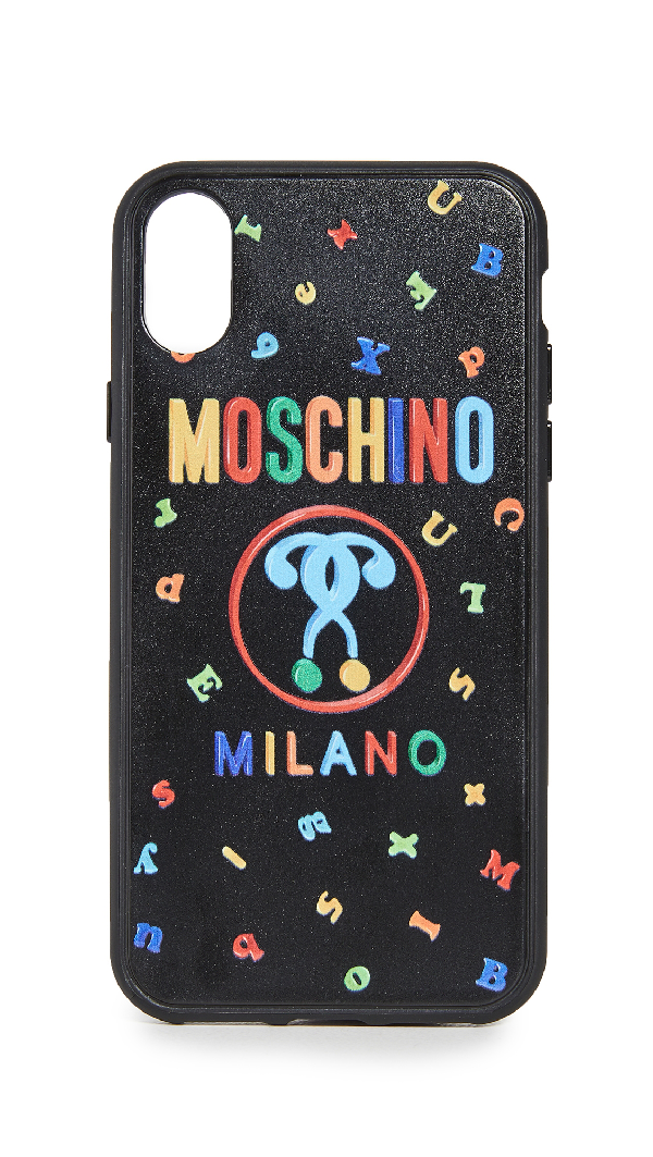 Moschino Logo X Xs Iphone Case In 2555 Black Modesens