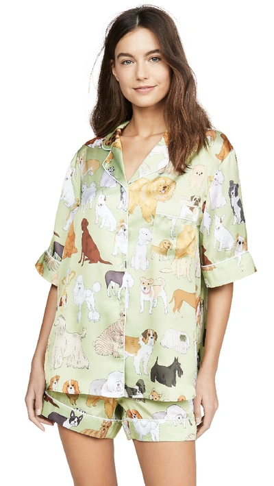 Shop Karen Mabon Crufts Short Pajama Set In Green
