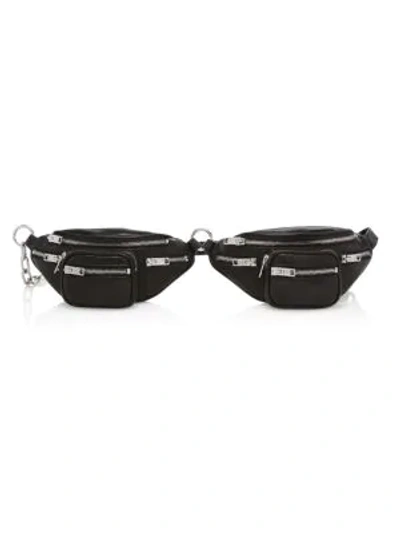 Shop Alexander Wang Mini Attica Double Leather Belt Bag In Black
