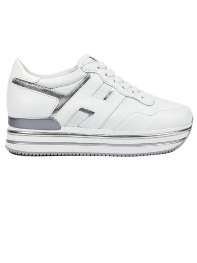 Shop Hogan White Midi Platform Sneakers