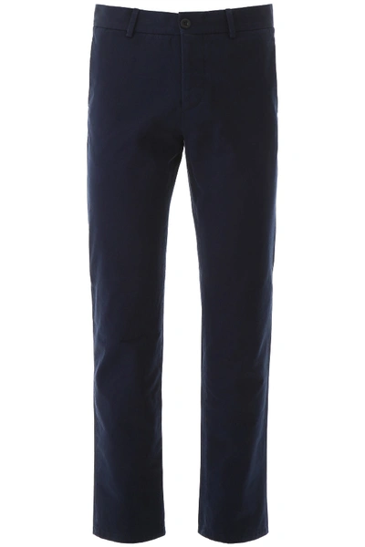 Shop Maison Margiela Chino Trousers In Blu Navy (blue)