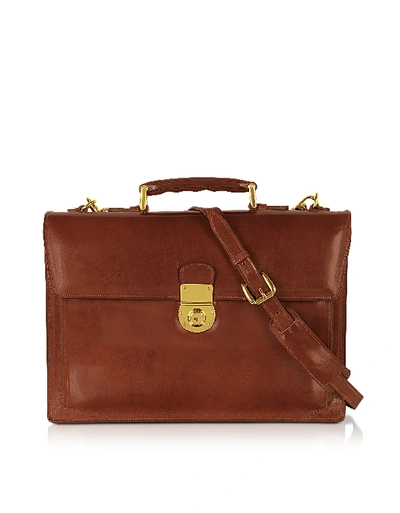 Shop L.a.p.a. Classic Cognac Leather Briefcase