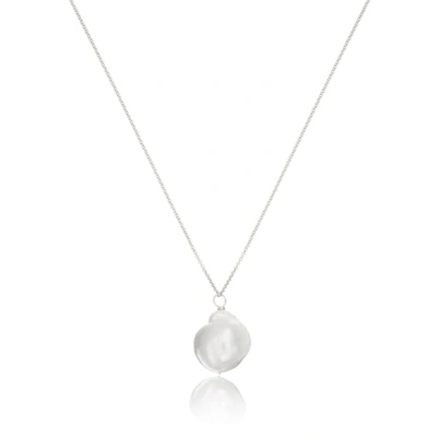 Shop Lily & Roo Silver Large Baroque Pearl Necklace