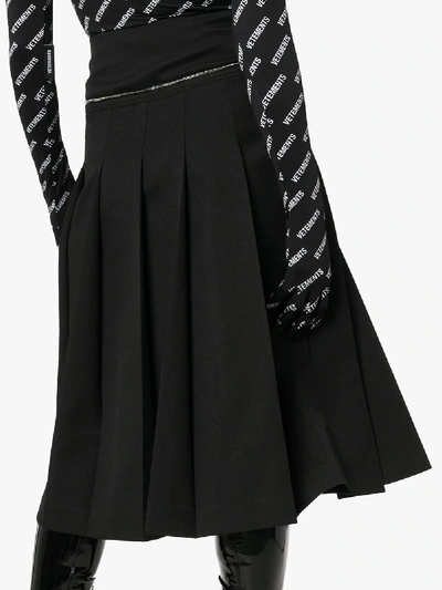 Shop We11 Done We11done Unbalanced Box Pleat Wool Skirt In Black