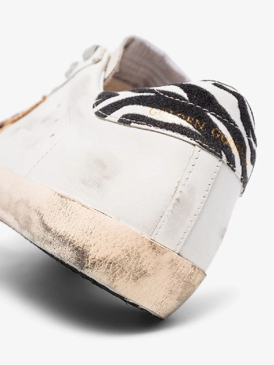 Shop Golden Goose White Superstar Zebra And Leopard Print Sneakers