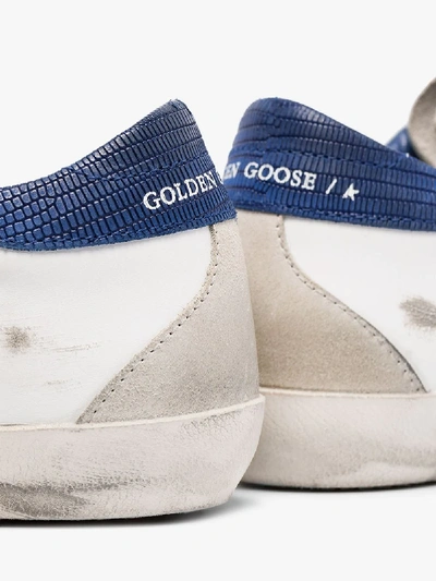 Shop Golden Goose White Superstar Lizard Effect Sneakers