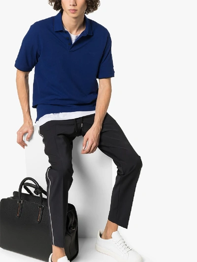 Shop Z Zegna Cotton Polo Shirt In Blue