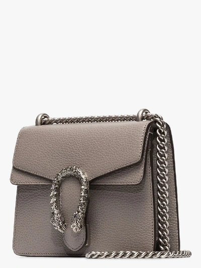 Shop Gucci Grey Dionysus Mini Leather Shoulder Bag
