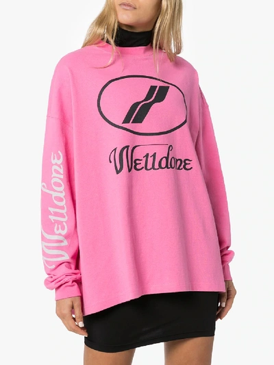 Shop We11 Done Logo Cotton Sweatshirt - Unisex - Cotton In Pink