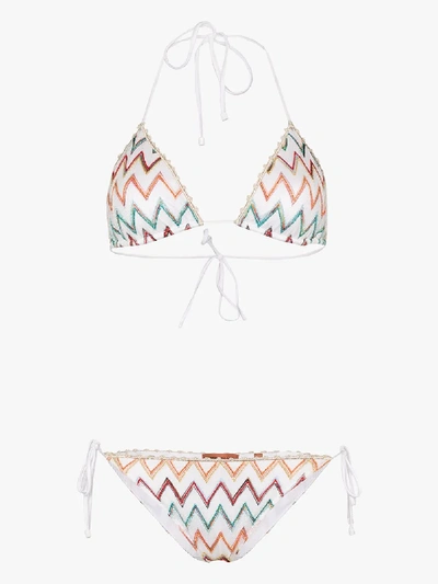 Shop Missoni Mare Zigzag Crochet Knit Bikini In 108 - Multicoloured:zig Zag Multi