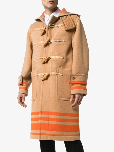 Shop Burberry Wooton Hooded Duffle Coat In Brown