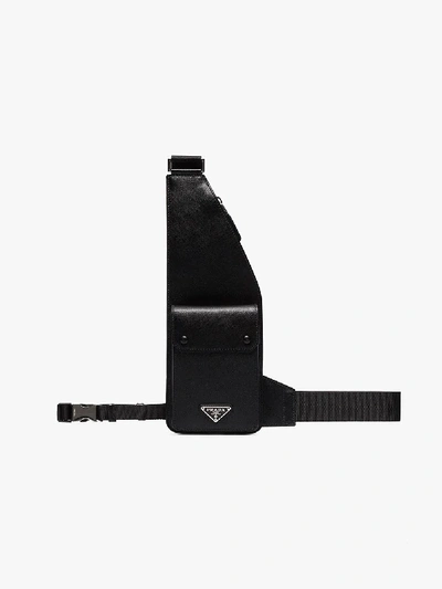Shop Prada Harness Crossbody Bag In Black