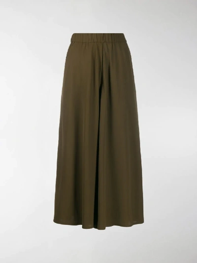 Shop Aspesi Cropped Jersey Trousers In 01237 Verde Militare