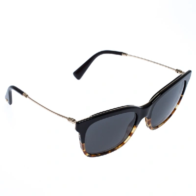 Pre-owned Valentino Black/beige Tortoise Smoke Va2011 Sunglasses