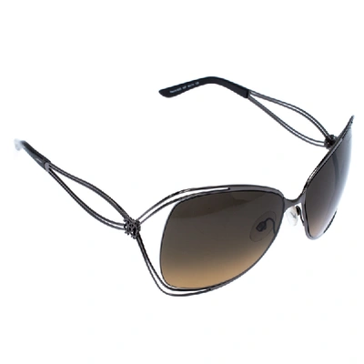 Pre-owned Roberto Cavalli Green Gradient Peonia 526s Oversize Sunglasses