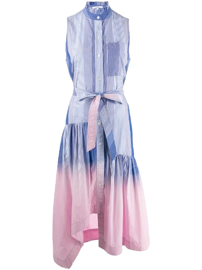 Shop Derek Lam 10 Crosby Dip Dye Striped Dress In Blue