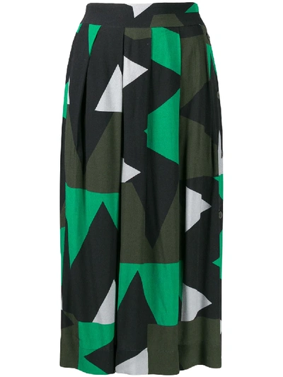 Shop Closed All-over Print Skirt In Black