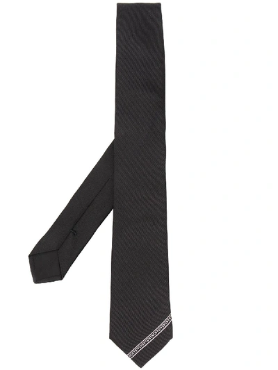 Shop Givenchy Tiny Logo Silk Tie In Black