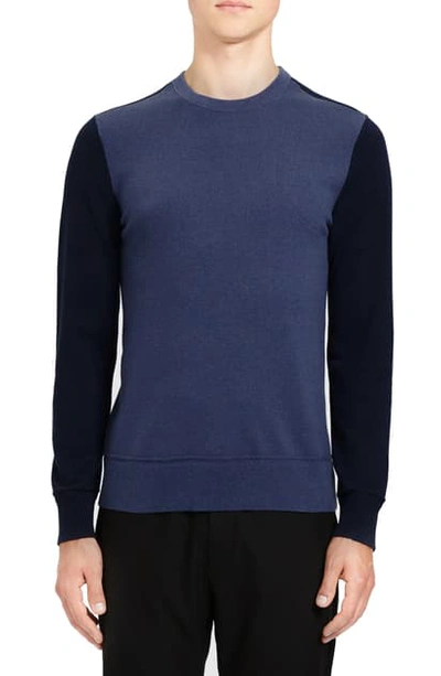 Shop Theory Hilles Standard Fit Crewneck Cashmere Sweater In Air Force Multi