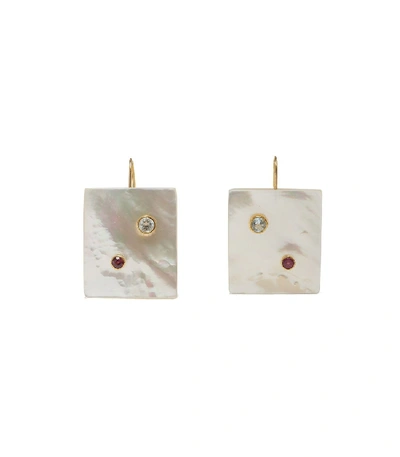 Shop Lizzie Fortunato Domino Earrings In Pearl In Ivory