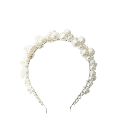 Shop Simone Rocha Cluster Baroque Hairband In White In Pearl