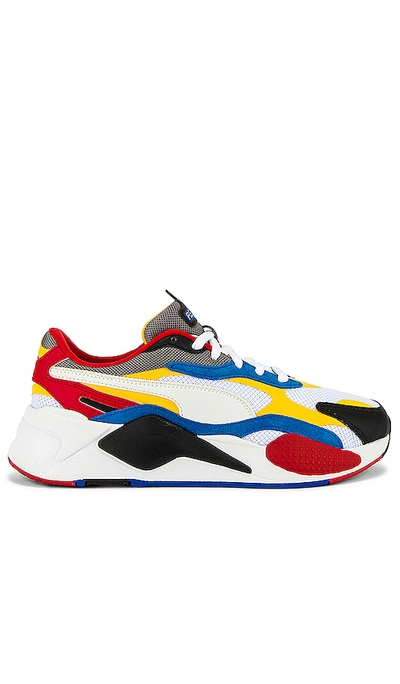 Shop Puma Rsx Cube Rs-x3 Puzzle In  White & Spectra Yellow