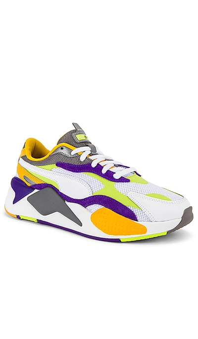 Shop Puma Rs-x3 Level Up Sneaker In  White & Limepunch