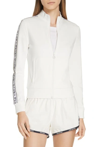 Shop Tory Sport Banner Track Jacket In Snow White