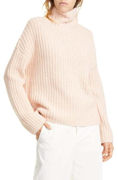 Shop Vince Lofty Wool Blend Funnel Neck Sweater In Peach Sorbet